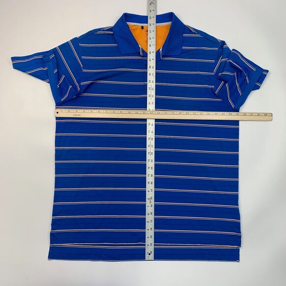 Adidas Polo Shirt Mens XL Extra Large Blue Climacool Striped Hickory Hills Golf - Picture 6 of 12